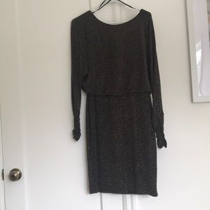 Black and Gold Glitter Holiday Dress